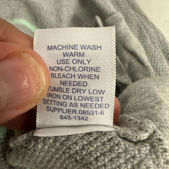 St Johns Bay Womens XL Knit Pullover Sweater Green Stripes Tie Hem Long Sleeve - Picture 5 of 5